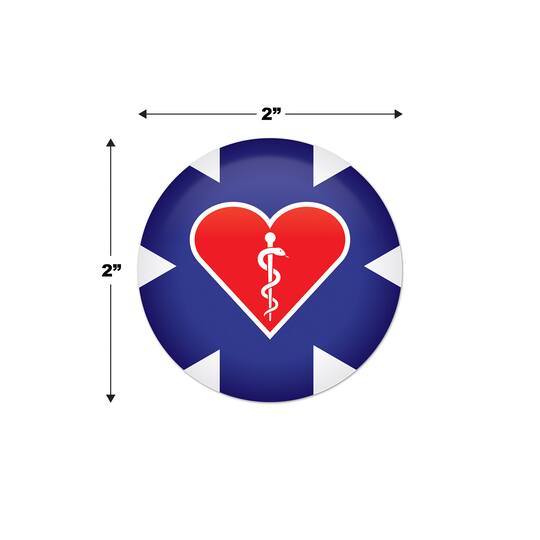 Beistle 2" Blue Medical Star Icon with Red Heart Buttons, 6ct.